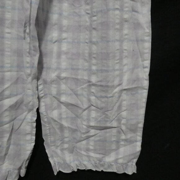TIME OUT | medium | Lilac - Blue - White Plaid Pajama Bottoms | Ruffled Hem - Picture 9 of 16